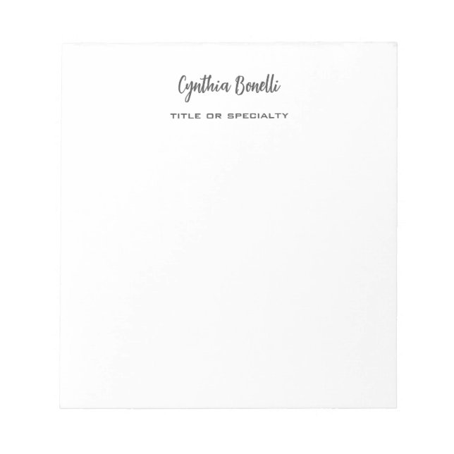 Bloc-note Minimaliste Moderne Professionnelle Manuscrit (Devant)