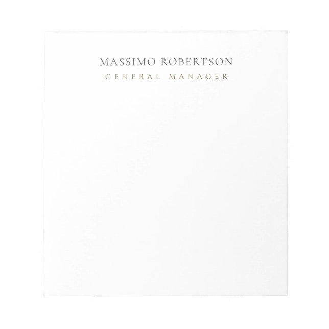 Bloc-note Minimaliste Moderne Simple  (Devant)