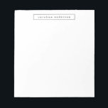 Bloc-note Minimaliste moderne simple noir blanc personnalisé<br><div class="desc">Bloc-notes personnalisé avec une esthétique moderne minimaliste et professionnelle en noir et blanc.</div>