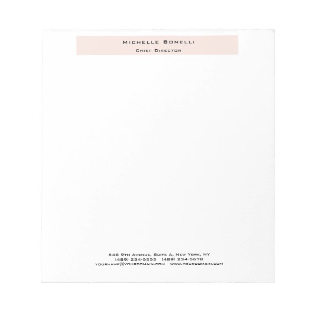 Bloc-note Minimaliste Moderne Simple Professionnel  (Devant)