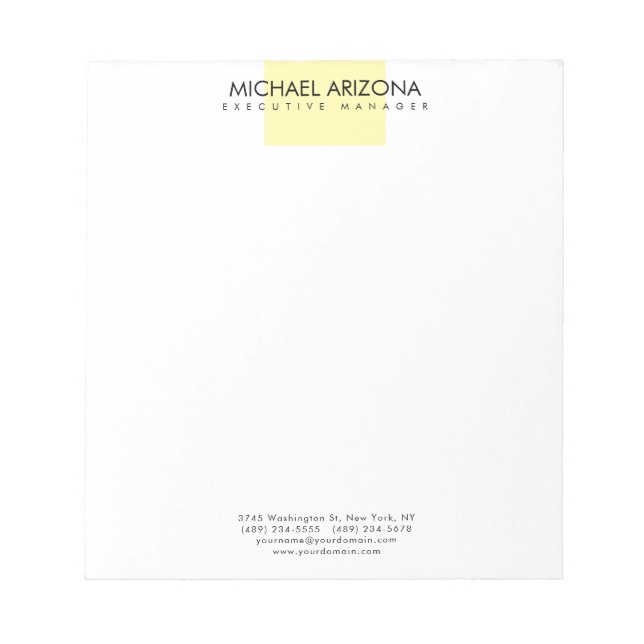 Bloc-note Minimaliste Moderne Simple Uni (Devant)