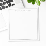 Bloc-note Minimaliste Monogramme Gris Deux Bordures<br><div class="desc">Créez vos propres blocs-notes personnalisés avec une typographie élégante et chic grise,  monogramme de nom et design à deux lignes de bordure.</div>