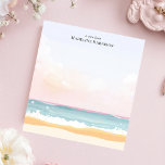 Bloc-note Minimaliste Pastel Beach Océan Nom personnalisé<br><div class="desc">Echappez-vous au bord de la mer au calme avec ce bloc-notes minimaliste et personnalisé. L'aménagement présente une représentation abstraite d'une scène de plage, avec des vagues pastel douces et du sable rendu dans des lignes simples et propres. La palette de couleurs apaisantes évoque un sentiment de paix et de détente....</div>