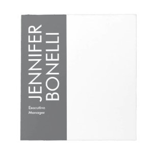 Bloc-note Minimaliste professionnel moderne texte gras gris