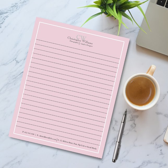Bloc-note Minimaliste rose professionnel (Créateur téléchargé)