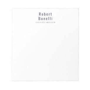 Bloc-note Minimaliste Simple Blanc Moderne Professionnel