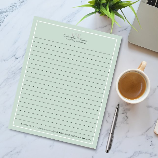 Bloc-note Minimaliste vert professionnel (Créateur téléchargé)