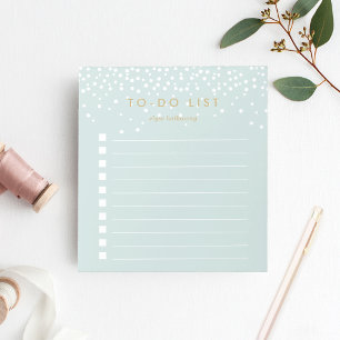 Bloc-note Mint   Confetti Dots Personalized To-Do List