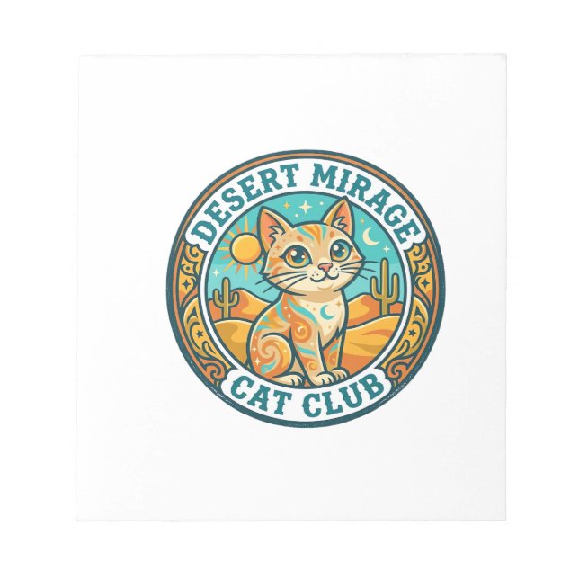 Bloc-note Mirage du désert Chat Idée cadeau pour maman de ch (Devant)