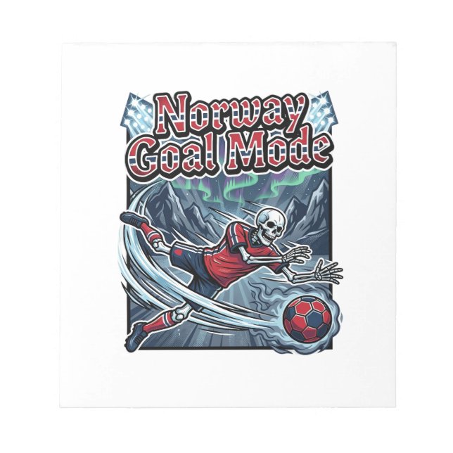 Bloc-note Mode d'objectif Norvège Squelette Attaquant Nation (Devant)