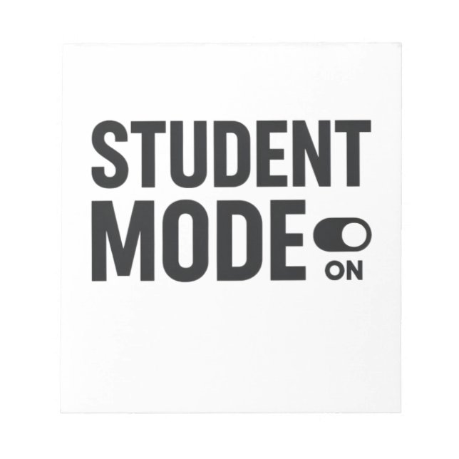 Bloc-note Mode Étudiant Activé – Motivation Drôle pour les É (Devant)