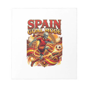 Bloc-note Mode squelette de but de l'Espagne attaquant des n