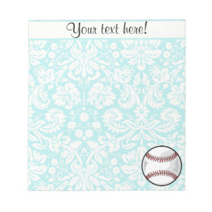 Bloc-note Modèle Damask turquoise Softball
