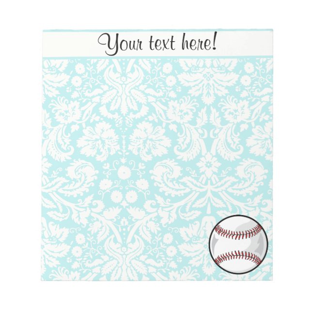 Bloc-note Modèle Damask turquoise Softball (Devant)