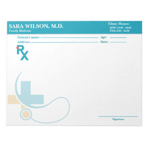 Bloc-note Modèle de bloc de prescription personnalisé Bloc