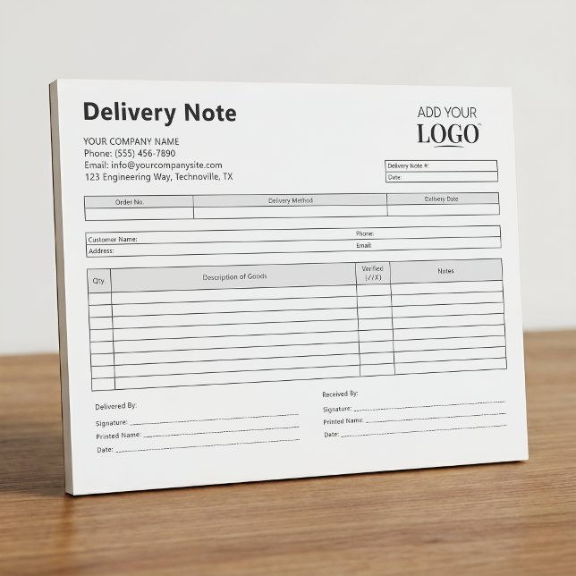 Bloc-note Modèle de Bon de Livraison | Formulaire avec Logo  (Créateur téléchargé)