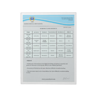 Bloc-note Modèle de calendrier scolaire modifiable | Classe