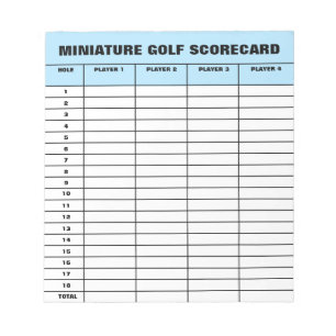 Bloc-note Modèle de carte de score de golf miniature bloc-no