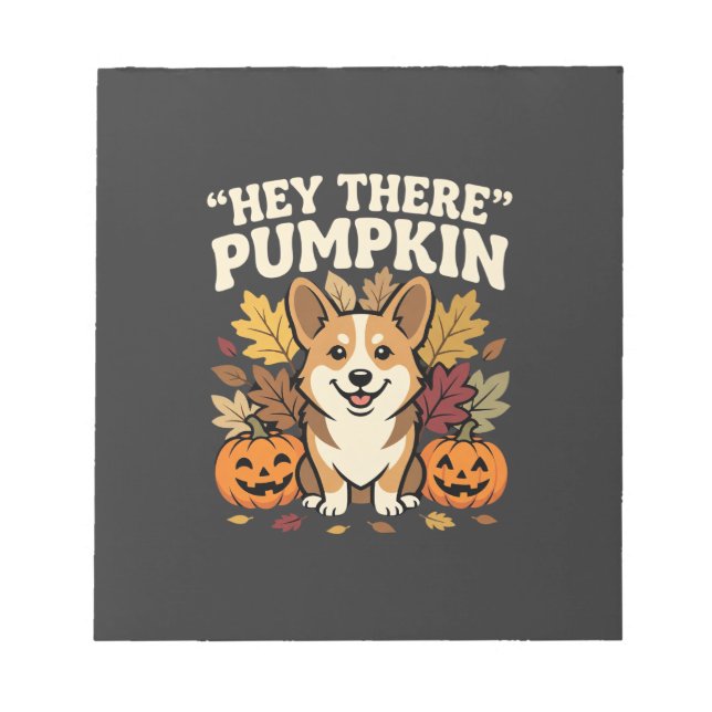 Bloc-note Modèle de Corgi Halloween Hey There Pumpkin (Devant)