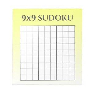 Bloc-note Modèle de grille Sudoku Ombre jaune 9x9