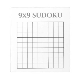 Bloc-note Modèle de Sudoku 9x9 en gris et blanc monochrome