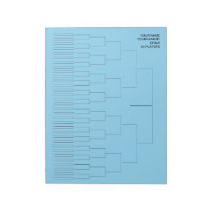 Bloc-note Modèle de tirage personnalisé pour tournoi à 64 jo
