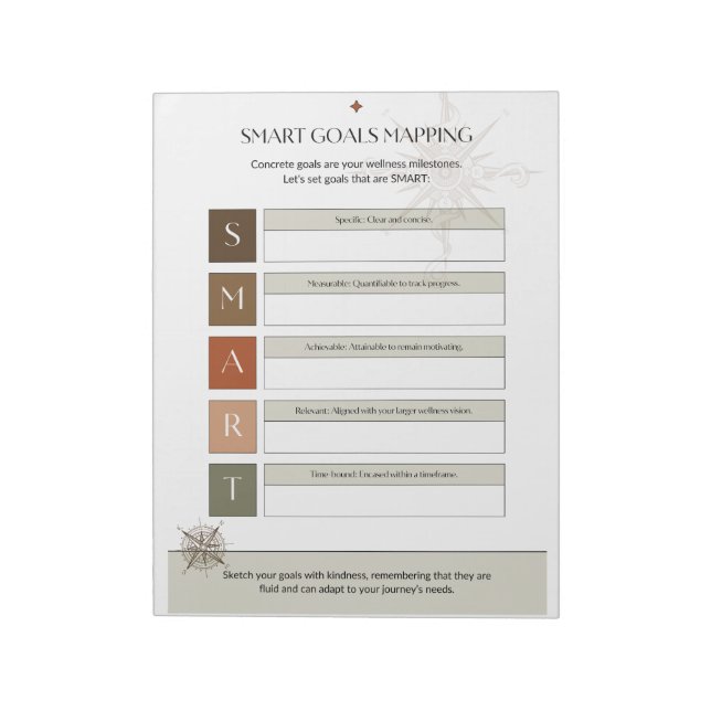 Bloc-note Modèle des objectifs SMART pour une planification  (Tourné)