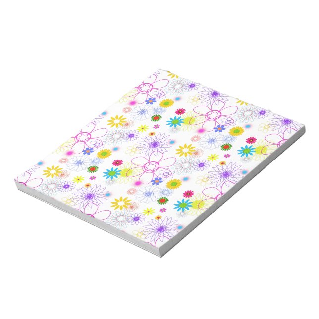 Bloc-note Modèle floral coloré (Tourné)