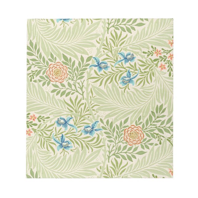 Bloc-note Modèle floral de pied-d'alouette de William Morris (Devant)