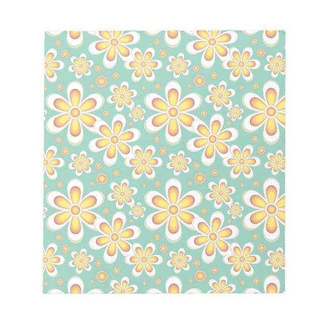 Bloc-note Modèle floral jaune (Devant)