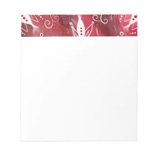 Bloc-note Modèle Floral rouge