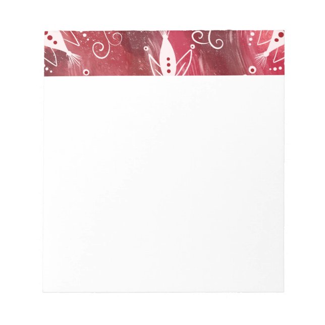 Bloc-note Modèle Floral rouge (Devant)