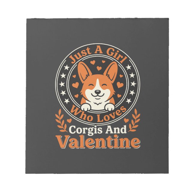 Bloc-note Modèle Saint-Valentin Corgis pour filles qui aimen (Devant)