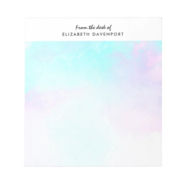 Bloc-note Modern Abstract Blue & Purple Watercolor (Devant)