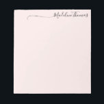 Bloc-note Modern Girly Black Pink Script Calligraphy Name<br><div class="desc">Modern Feminine Black Pink Script Calligraphy Name Notepad</div>
