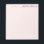 Bloc-note Modern Girly Black Pink Script Calligraphy Name<br><div class="desc">Modern Feminine Black Pink Script Calligraphy Name Notepad</div>