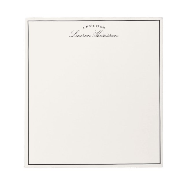 Bloc-note Modern ivory, black border  (Devant)