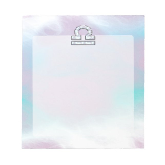 Bloc-note Modern Libra Zodiac Sign Mother of Pearl Style (Devant)
