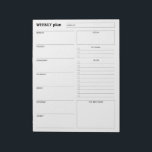 Bloc-note Modern Minimalist Vertical Weekly Planner & Goals<br><div class="desc">Stay organized and intentional with this sleek, black and white vertical weekly planner. Designed for those who appreciate a clean, distraction-free layout, this notepad helps you bridge the gap between daily tasks and long-term ambitions. Key Features: Monday Start: Align your schedule with the standard work week for better flow. Vertical...</div>