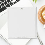 Bloc-note Modern Olive Green Minimalist Elegant Monogram<br><div class="desc">Create your own personalized notepad with elegant minimalist monogram initials in olive green color.</div>