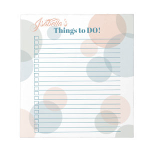 Bloc-note Modern Pastel Bubbles Bride's Things to Do List