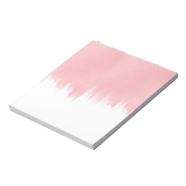 Bloc-note Modern Pink Brush strokes white Design (Tourné)