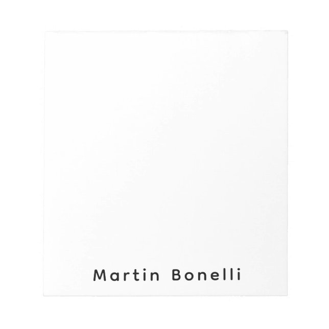 Bloc-note Modern Professional PlainCustom Own Name (Devant)