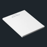 Bloc-note Modern Script Minimalist Monogram<br><div class="desc">Easily add name and subject or title to customize by clicking the "Personalize" button. Featuring a script typography that you can easily replace with your favorite fonts by using our "Design Tool".</div>