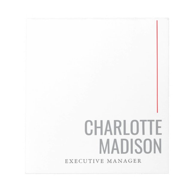 Bloc-note Modern Simple Black White Trendy Minimalist Plain  (Devant)