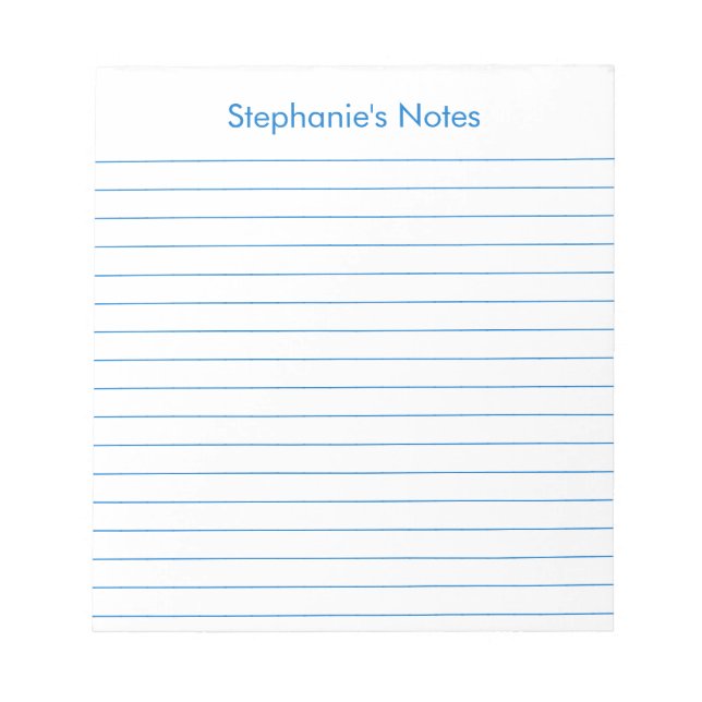 Bloc-note Moderne, à ligne bleue moyenne, personnalisée (Devant)
