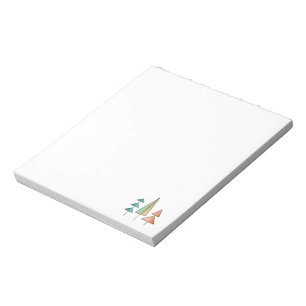 Bloc-note moderne arc-en-ciel arbres roses sarcelle simple m