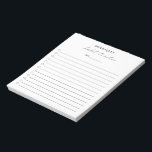 Bloc-note Moderne Black Blanc Élégant Simple Habit Tracker<br><div class="desc">Bloc-notes moderne noir et blanc avec une disposition simple avec "habit tracker" dans une calligraphie élégante et chic avec votre nom,  une ligne pour la date et une liste de contrôle.</div>