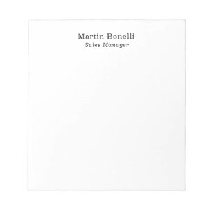 Bloc-note Moderne Classique Professionnel Noir & Blanc