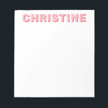Bloc-note Moderne Cute Blush Rose Cherry Rouge Enseignant<br><div class="desc">Moderne classique mignon rose et cerise typographie rouge Retro Kids Teacher Bloc-notes</div>